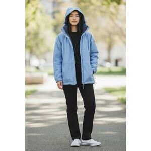 L.L. Bean Light Blue Hooded Insulated Jacket